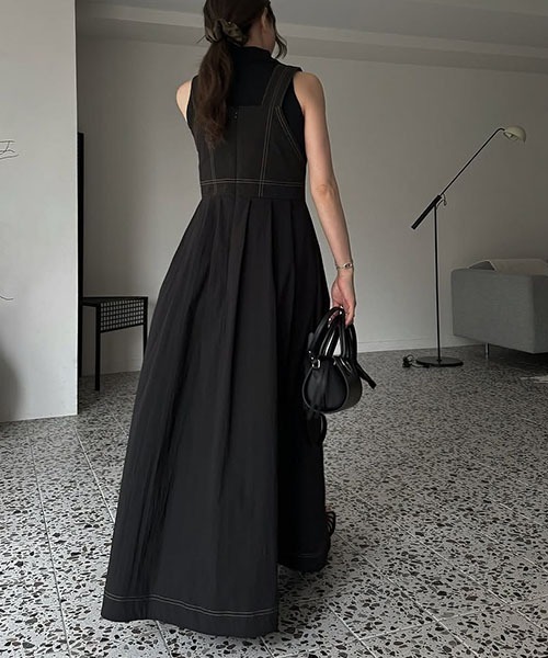 セール】bi color stitch work suspenders OP（ジャンパースカート