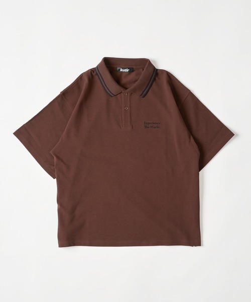 kutir(クティール)の「ASSORTED MOSS STITCH POLO SHIRT/アソート鹿の子ポロシャツ(ポロシャツ・メンズ・アイボリー/ブラック/グレー/レッド/ブラウン/ネイビー/ブラック系/ネイビー系/ブラウン系/レッド系・LARGE/MEDIUM)」の5枚目の写真
