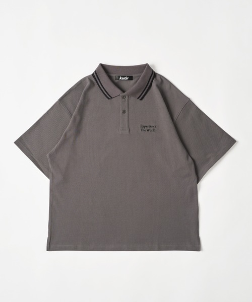 kutir(クティール)の「ASSORTED MOSS STITCH POLO SHIRT/アソート鹿の子ポロシャツ(ポロシャツ・メンズ・アイボリー/ブラック/グレー/レッド/ブラウン/ネイビー/ブラック系/ネイビー系/ブラウン系/レッド系・LARGE/MEDIUM)」の4枚目の写真
