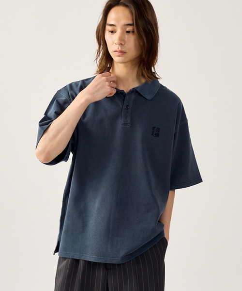 kutir(クティール)の「ASSORTED MOSS STITCH POLO SHIRT/アソート鹿の子ポロシャツ(ポロシャツ・メンズ・アイボリー/ブラック/グレー/レッド/ブラウン/ネイビー/ブラック系/ネイビー系/ブラウン系/レッド系・LARGE/MEDIUM)」の17枚目の写真