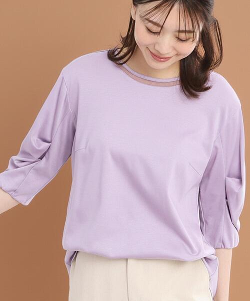 Reflect(リフレクト)の「【腰周りカバー】すっきり見えAラインカットソー(Tシャツ/カットソー・レディース・ライトブルー/サンドベージュ/ライトパープル/ネイビー/オフホワイト・05/07/13/15 /17/11/09)」の1枚目の写真