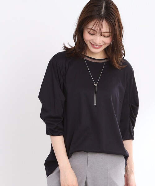 Reflect(リフレクト)の「【腰周りカバー】すっきり見えAラインカットソー(Tシャツ/カットソー・レディース・ライトブルー/サンドベージュ/ライトパープル/ネイビー/オフホワイト・05/07/13/15 /17/11/09)」の5枚目の写真