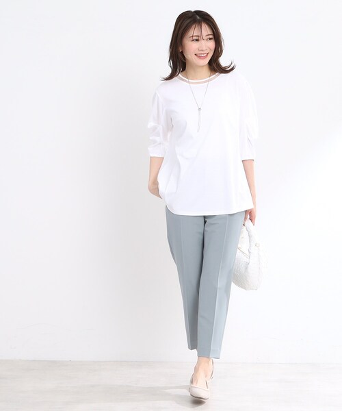 Reflect(リフレクト)の「◆【腰周りカバー】すっきり見えAラインカットソー(Tシャツ/カットソー・レディース・ライトブルー/サンドベージュ/ライトパープル/ネイビー/オフホワイト・05/07/13/15 /17/11/09)」の11枚目の写真