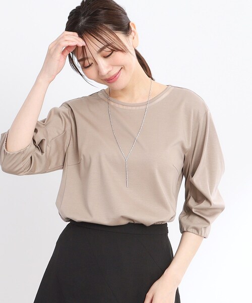Reflect(リフレクト)の「◆【腰周りカバー】すっきり見えAラインカットソー(Tシャツ/カットソー・レディース・ライトブルー/サンドベージュ/ライトパープル/ネイビー/オフホワイト・05/07/13/15 /17/11/09)」の13枚目の写真