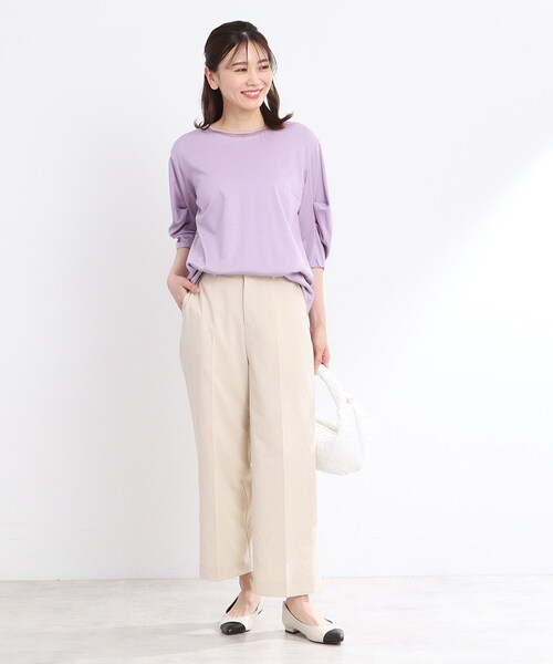 Reflect(リフレクト)の「◆【腰周りカバー】すっきり見えAラインカットソー(Tシャツ/カットソー・レディース・ライトブルー/サンドベージュ/ライトパープル/ネイビー/オフホワイト・05/07/13/15 /17/11/09)」の18枚目の写真