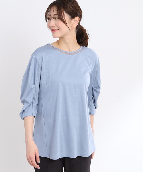 Reflect(リフレクト)の「◆【腰周りカバー】すっきり見えAラインカットソー(Tシャツ/カットソー・レディース・ライトブルー/サンドベージュ/ライトパープル/ネイビー/オフホワイト・05/07/13/15 /17/11/09)」の20枚目の写真
