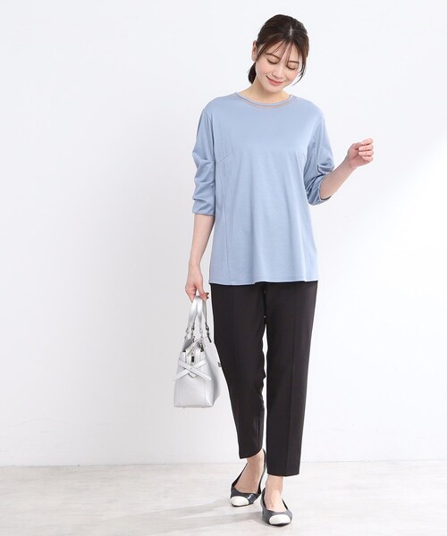 Reflect(リフレクト)の「◆【腰周りカバー】すっきり見えAラインカットソー(Tシャツ/カットソー・レディース・ライトブルー/サンドベージュ/ライトパープル/ネイビー/オフホワイト・05/07/13/15 /17/11/09)」の21枚目の写真