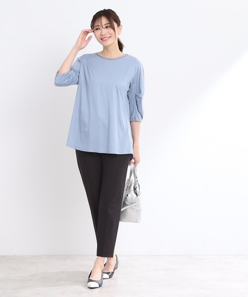 Reflect(リフレクト)の「◆【腰周りカバー】すっきり見えAラインカットソー(Tシャツ/カットソー・レディース・ライトブルー/サンドベージュ/ライトパープル/ネイビー/オフホワイト・05/07/13/15 /17/11/09)」の22枚目の写真