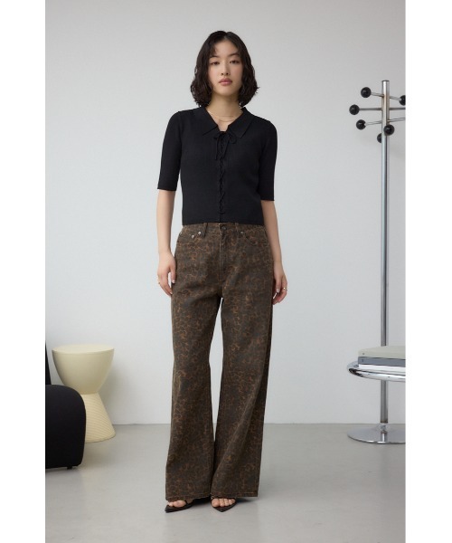 AZUL by moussy（アズールバイマウジー）の「AZUL DENIM J/Wレオパードプリントデニム（デニムパンツ・レディース・ブラウン系その他・SMALL/MEDIUM）」の4枚目の写真