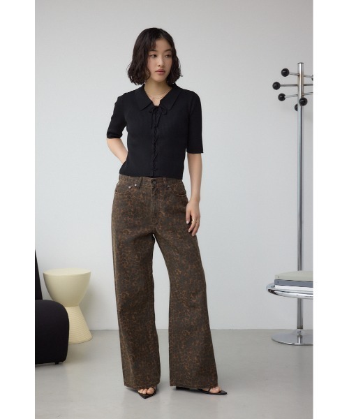 AZUL by moussy（アズールバイマウジー）の「AZUL DENIM J/Wレオパードプリントデニム（デニムパンツ・レディース・ブラウン系その他・SMALL/MEDIUM）」の5枚目の写真