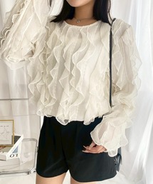 merrylatte | ウェーブシアーカットトップス(シャツ/ブラウス)