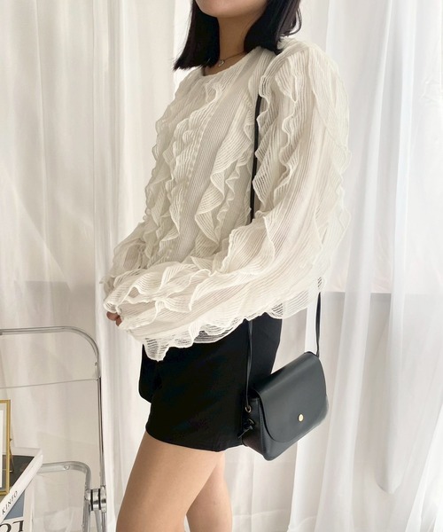 merrylatte(メリーラテ)の「ウェーブシアーカットトップス(シャツ/ブラウス・レディース・ホワイト・FREE)」の17枚目の写真