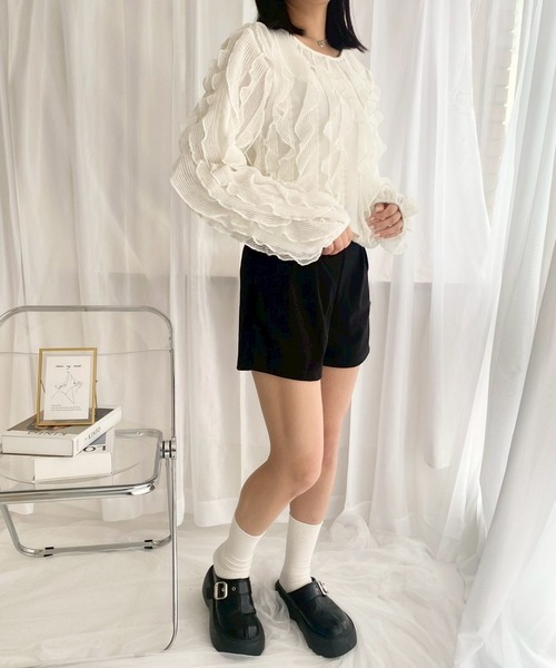 merrylatte(メリーラテ)の「ウェーブシアーカットトップス(シャツ/ブラウス・レディース・ホワイト・FREE)」の20枚目の写真