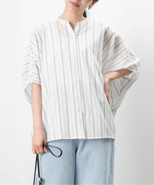 ブラウス シャツ LC/LLL ストライプギャザーブラウス レディース LADY LUCK LUCA ブラウス シャツ LC/LLL ストライプギャザー