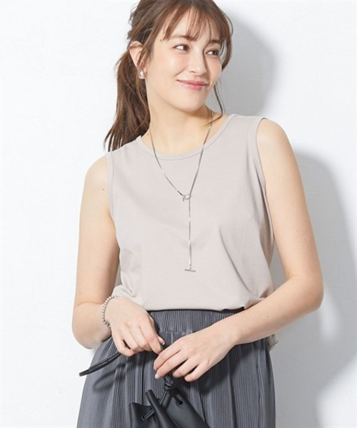 slattgir(スラットジール)の「高身長 ONにもOFFにも使えるきれい見え綿混タンクトップ(トールサイズ)(キャミソール・レディース・ブラック/オフホワイト/ミント/ベージュ・5L/M/L/LL/3L/4L)」の3枚目の写真