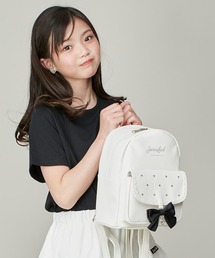 ラヴィリン lovilyn ギャザーリボンバックパック リュック　白 Lovilyn デイバック リュック ギャザーリボンバックパック