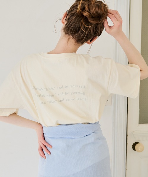 Crisp(クリスプ)の「フラワーフォトプリントTシャツ(Tシャツ/カットソー・レディース・オレンジ/アイボリー・FREE)」の4枚目の写真