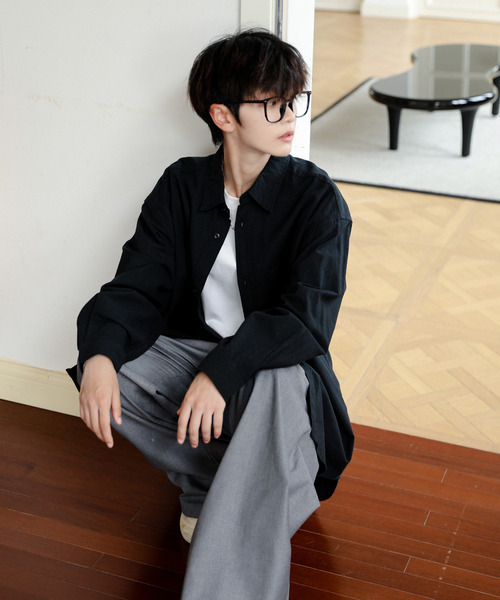 neos(ネオス)の「【neos】ルーズシルエット ストライプ&無地 コットン リネン ポケット ロングスリーブ シャツ(シャツ/ブラウス・メンズ・ネイビー/その他1/その他2/ホワイト/ブラック/グレー・MEDIUM/LARGE/X-LARGE)」の10枚目の写真