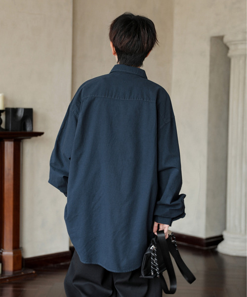 neos(ネオス)の「【neos】ルーズシルエット ストライプ&無地 コットン リネン ポケット ロングスリーブ シャツ(シャツ/ブラウス・メンズ・ネイビー/その他1/その他2/ホワイト/ブラック/グレー・MEDIUM/LARGE/X-LARGE)」の20枚目の写真