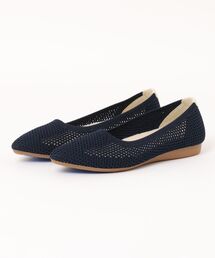 軽量ニットのローヒールウェッジパンプス P3 メッシュ/カップインソール