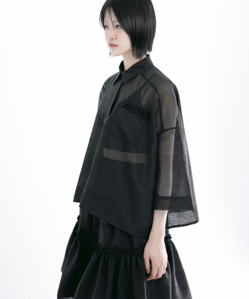 Bshop(ビショップ)の「eunoia | プルオーバーシャツ WOMEN(シャツ/ブラウス・レディース・ブラック・ONE)」の14枚目の写真