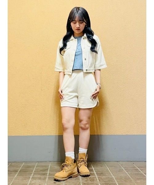 GAP（ギャップ）の「ヘビーウェイト フレンチテリー クロップド デニムジャケット（デニムジャケット・レディース・ブラック/ホワイト系その他・L/M/S/XS/XXS/XL）」の10枚目の写真