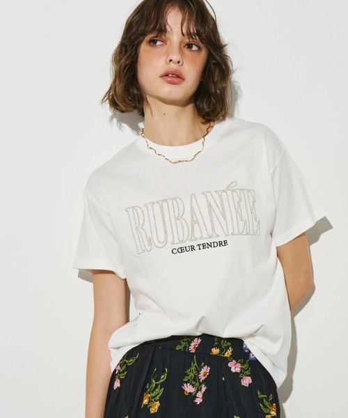 ラメ刺繍ロゴTEE（Tシャツ/カットソー）｜Unitage（ユニテージ