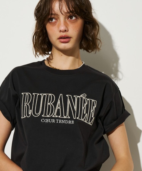 Unitage(ユニテージ)の「ラメ刺繍ロゴTEE(Tシャツ/カットソー・レディース・アイボリー/チャコールグレー/ピンク・FREE)」の8枚目の写真