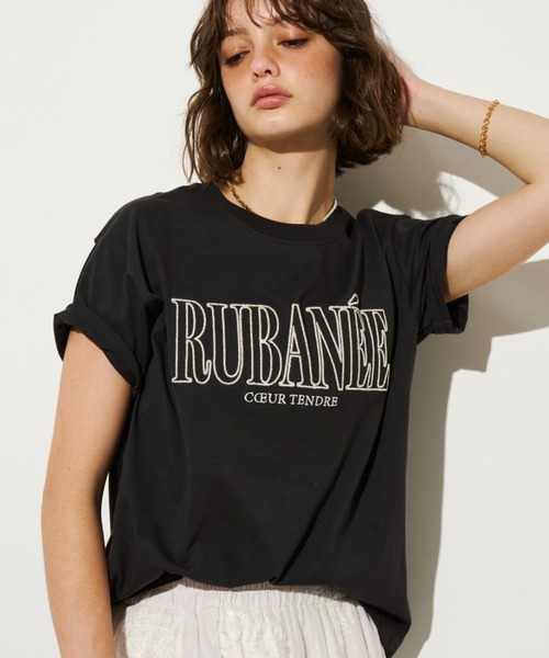 Unitage(ユニテージ)の「ラメ刺繍ロゴTEE(Tシャツ/カットソー・レディース・アイボリー/チャコールグレー/ピンク・FREE)」の6枚目の写真