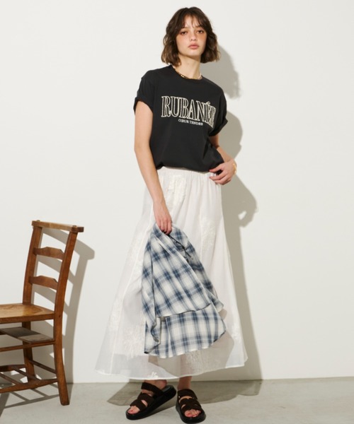 Unitage(ユニテージ)の「ラメ刺繍ロゴTEE(Tシャツ/カットソー・レディース・アイボリー/チャコールグレー/ピンク・FREE)」の10枚目の写真