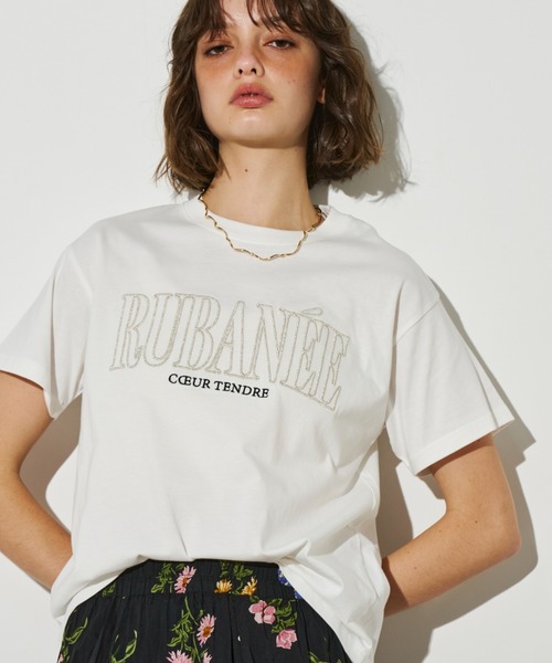 Unitage(ユニテージ)の「ラメ刺繍ロゴTEE(Tシャツ/カットソー・レディース・アイボリー/チャコールグレー/ピンク・FREE)」の12枚目の写真