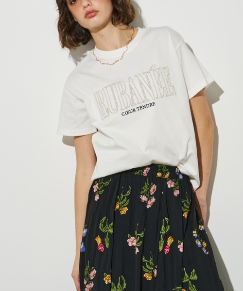 Unitage(ユニテージ)の「ラメ刺繍ロゴTEE(Tシャツ/カットソー・レディース・アイボリー/チャコールグレー/ピンク・FREE)」の15枚目の写真