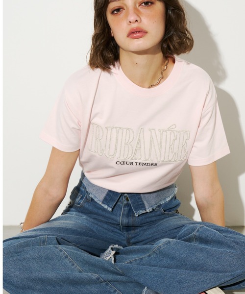 Unitage(ユニテージ)の「ラメ刺繍ロゴTEE(Tシャツ/カットソー・レディース・アイボリー/チャコールグレー/ピンク・FREE)」の18枚目の写真