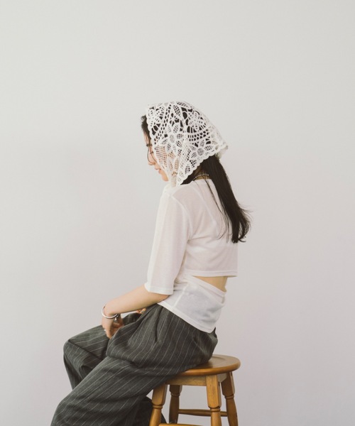 DRWCYS（ドロシーズ）の「バックオープンシアーＴシャツ（Tシャツ/カットソー・レディース・ホワイト/ブラック・FREE）」の18枚目の写真