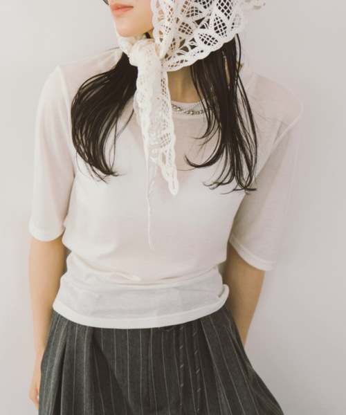 DRWCYS（ドロシーズ）の「バックオープンシアーＴシャツ（Tシャツ/カットソー・レディース・ホワイト/ブラック・FREE）」の13枚目の写真