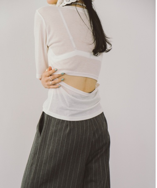 DRWCYS（ドロシーズ）の「バックオープンシアーＴシャツ（Tシャツ/カットソー・レディース・ホワイト/ブラック・FREE）」の15枚目の写真