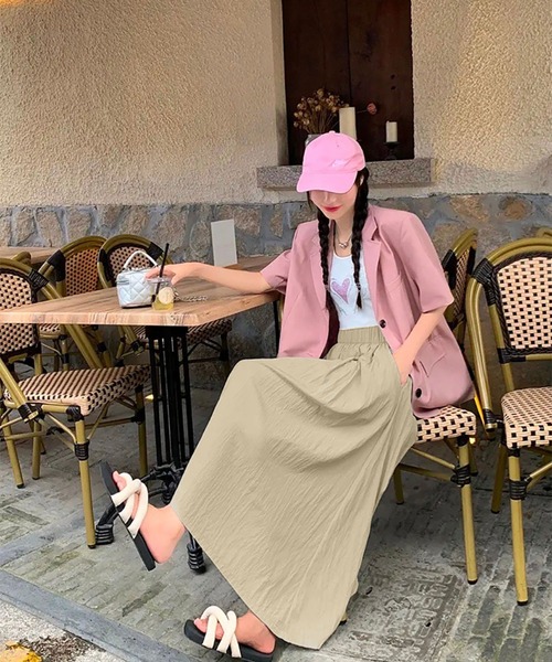NinaetLina(ニナエリナ)の「ロングスカート(スカート・レディース・ブラック/ベージュ/チャコール/ベージュ系その他・FREE)」の4枚目の写真
