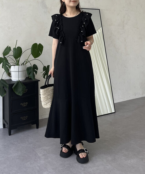 prose verse（プロズヴェール）の「ストレッチパールフリルマーメイドカットワンピース（ワンピース・レディース・ブラック・PL/PM/LARGE/MEDIUM）」の10枚目の写真