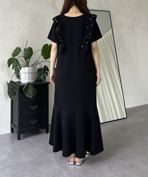 prose verse（プロズヴェール）の「ストレッチパールフリルマーメイドカットワンピース（ワンピース・レディース・ブラック・PL/PM/LARGE/MEDIUM）」の16枚目の写真