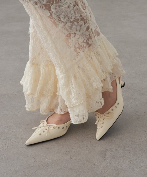 RAY CASSIN（レイカズン）の「レースアップミュール（その他シューズ・レディース・ホワイト/ブラック・36/37/38）」の3枚目の写真