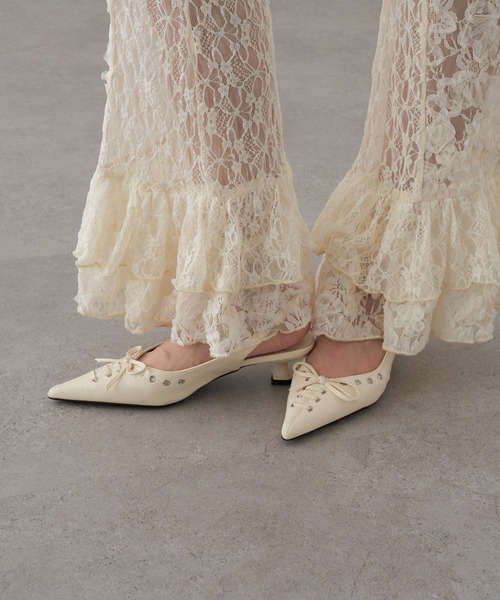 RAY CASSIN（レイカズン）の「レースアップミュール（その他シューズ・レディース・ホワイト/ブラック・36/37/38）」の4枚目の写真