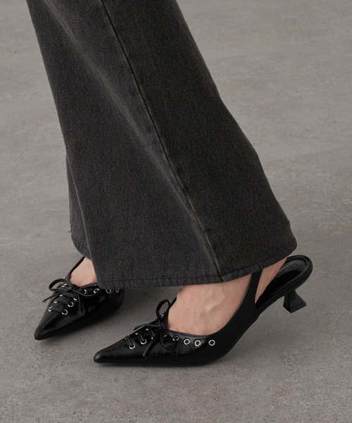 RAY CASSIN（レイカズン）の「レースアップミュール（その他シューズ・レディース・ホワイト/ブラック・36/37/38）」の12枚目の写真