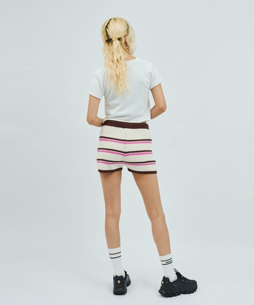 atmos pink(アトモスピンク)の「atmos pink Boder Knit Short Pants / アトモス ピンク ボーダーニット ショート パンツ(その他パンツ・レディース・ブルー/ホワイト・FREE)」の20枚目の写真