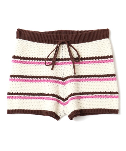atmos pink(アトモスピンク)の「atmos pink Boder Knit Short Pants / アトモス ピンク ボーダーニット ショート パンツ(その他パンツ・レディース・ブルー/ホワイト・FREE)」の12枚目の写真
