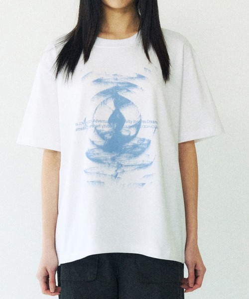 SLOWACID（スローアシッド）の「【UNISEX】SLOW ACID／DUNE WAVE T（Tシャツ/カットソー・レディース・チャコール/ホワイト/ブラック・SMALL/MEDIUM/LARGE）」の2枚目の写真