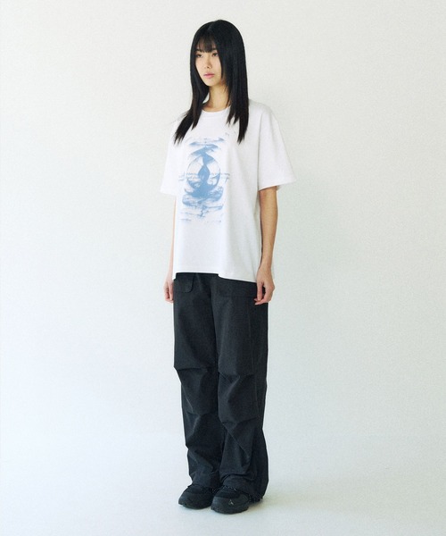 SLOWACID（スローアシッド）の「【UNISEX】SLOW ACID／DUNE WAVE T（Tシャツ/カットソー・レディース・チャコール/ホワイト/ブラック・SMALL/MEDIUM/LARGE）」の7枚目の写真