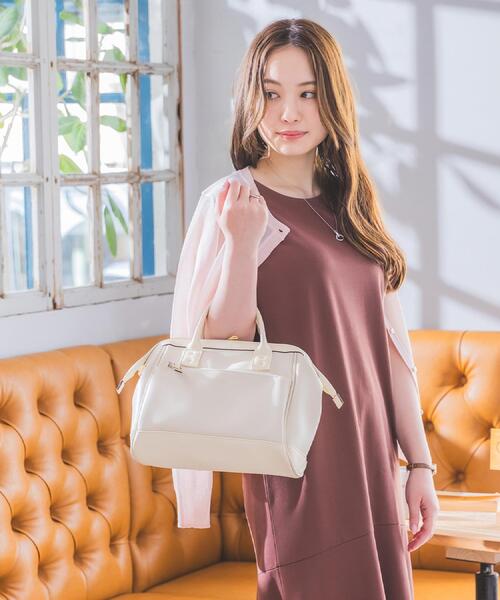 anello（アネロ）の「＜anello＞合皮口金2WAYショルダー（ショルダーバッグ・レディース・アイボリー/ブラック/ベージュ・00）」の5枚目の写真