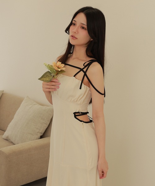 M DOLLY バイカラーバックコンシャスドレス M DOLLY original* bicolor back conscious dress/バイカラー