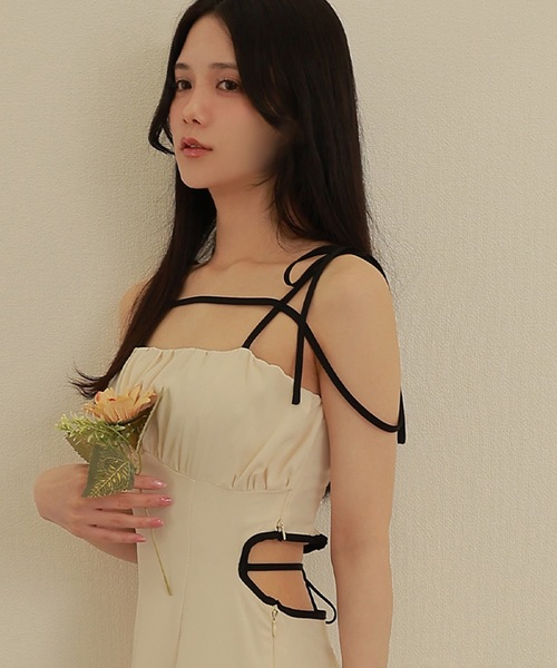 M DOLLY バイカラーバックコンシャスドレス M DOLLY original* bicolor back conscious dress/バイカラー