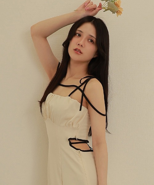 M DOLLY バイカラーバックコンシャスドレス M DOLLY original* bicolor back conscious dress/バイカラー